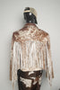 Fringe Cowhide Leather Jacket - Women