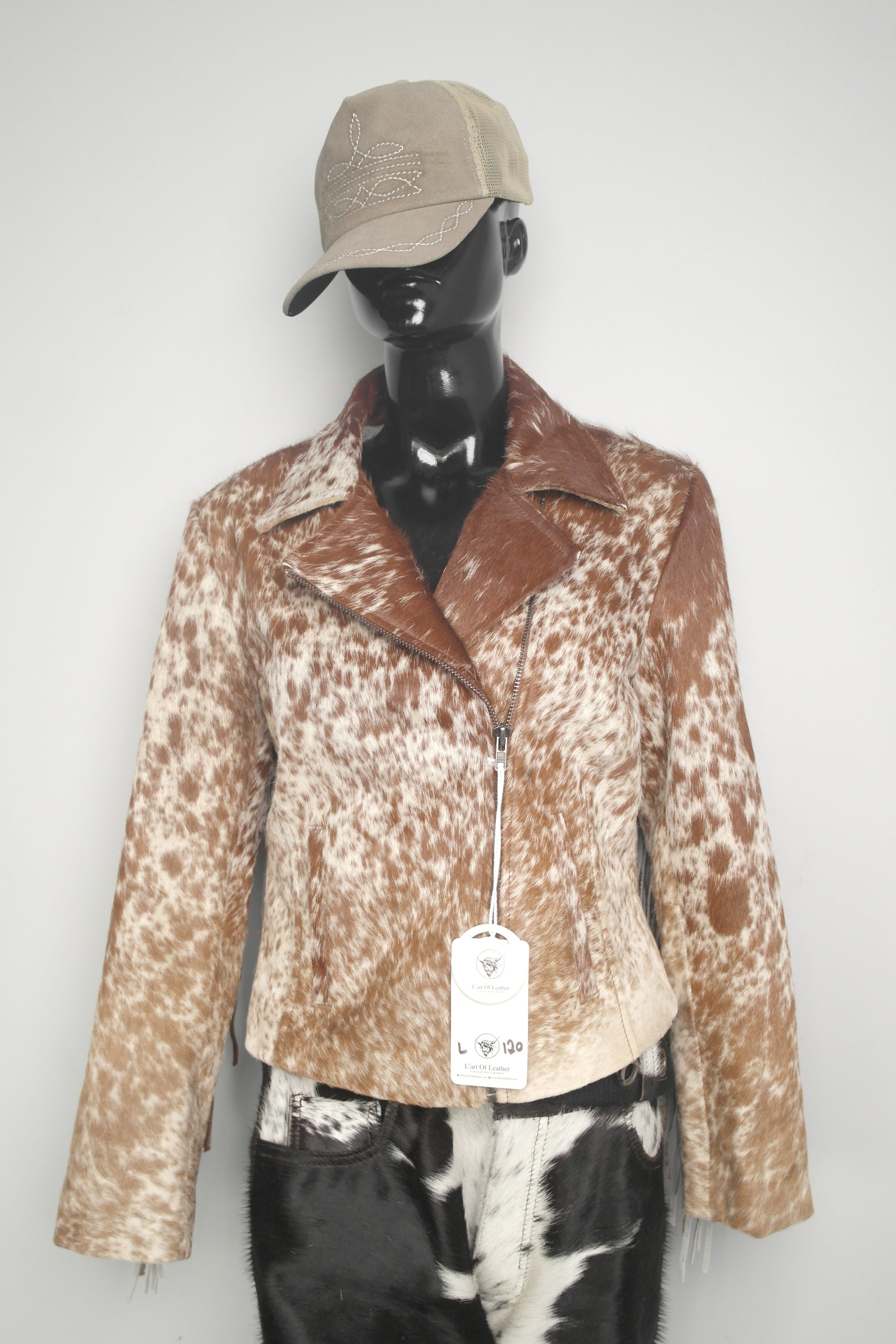 Fringe Cowhide Leather Jacket - Women