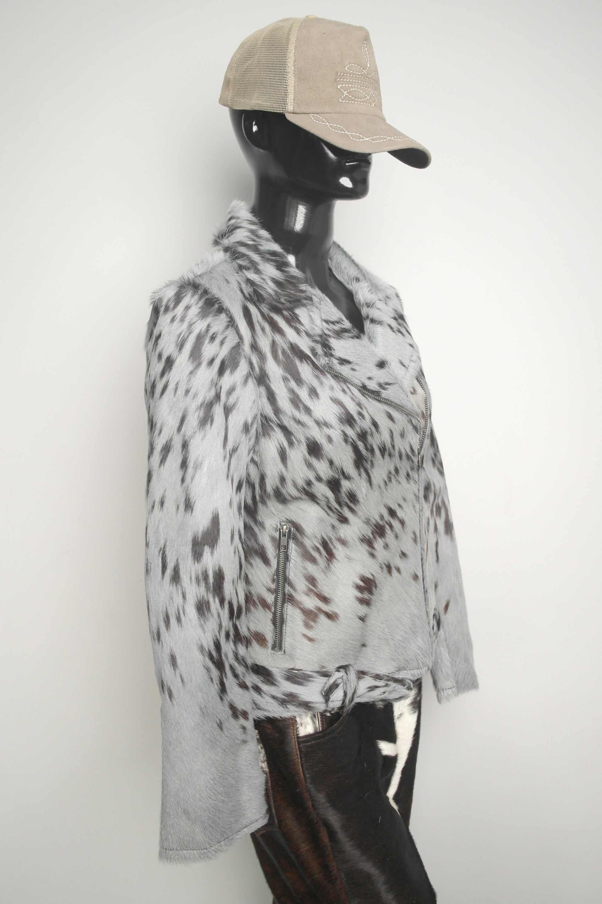 Versatile Cowhide Hair on Hide Leather Jacket