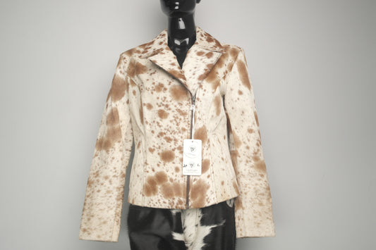 Western Chic Cowhide Hair on Hide Leather Jacket