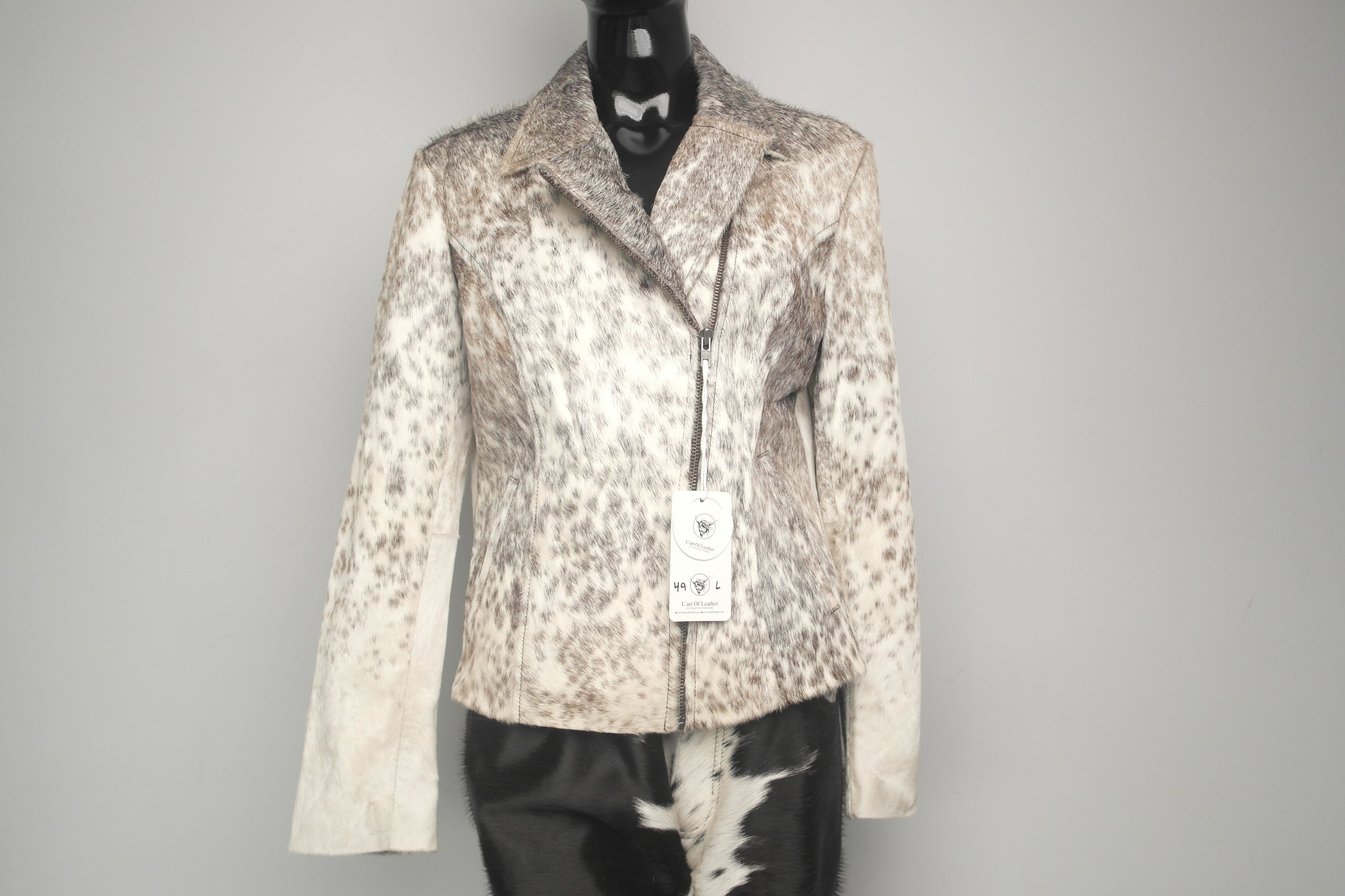 Classic Cowhide Leather Biker Jacket - Women