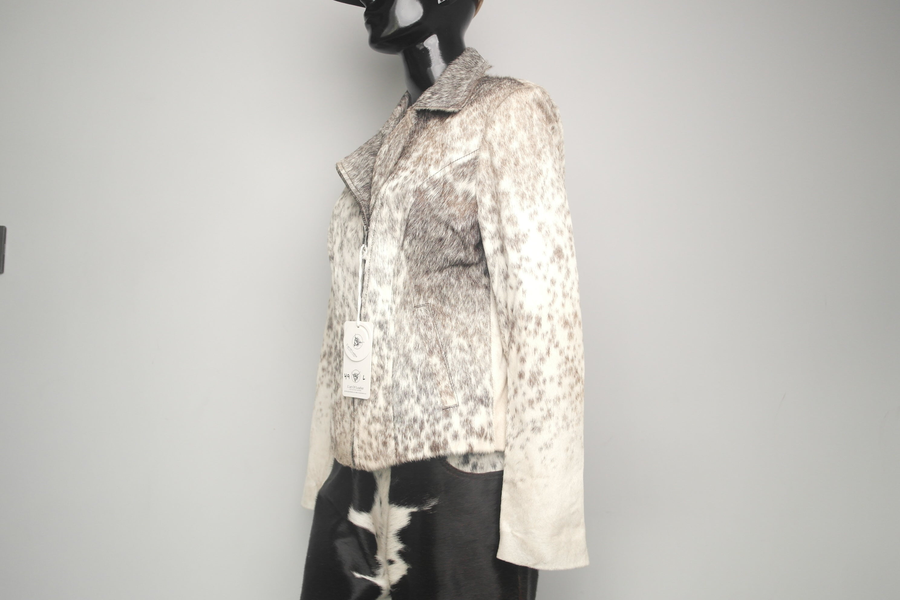 Classic Cowhide Leather Biker Jacket - Women