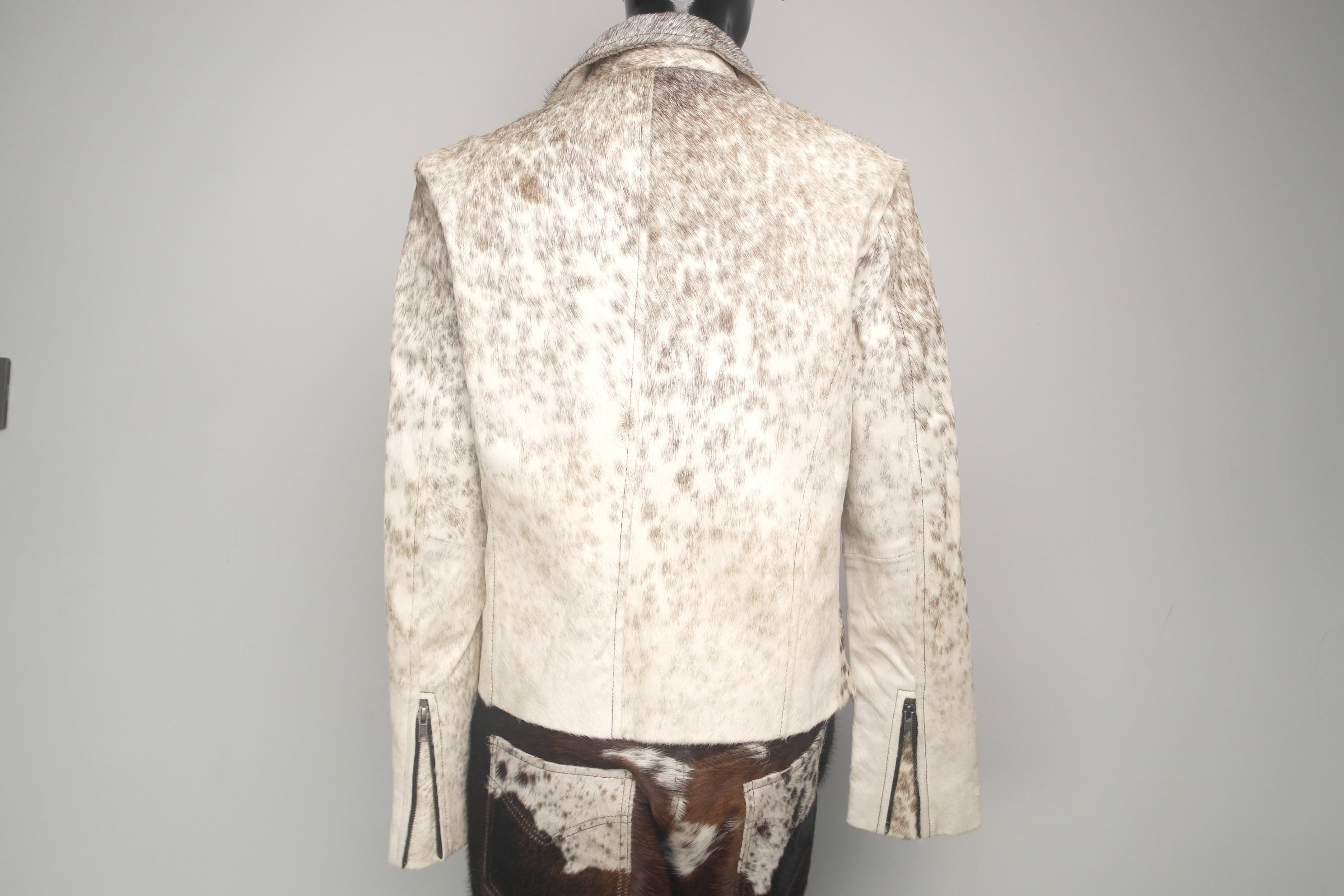Classic Cowhide Leather Biker Jacket - Women