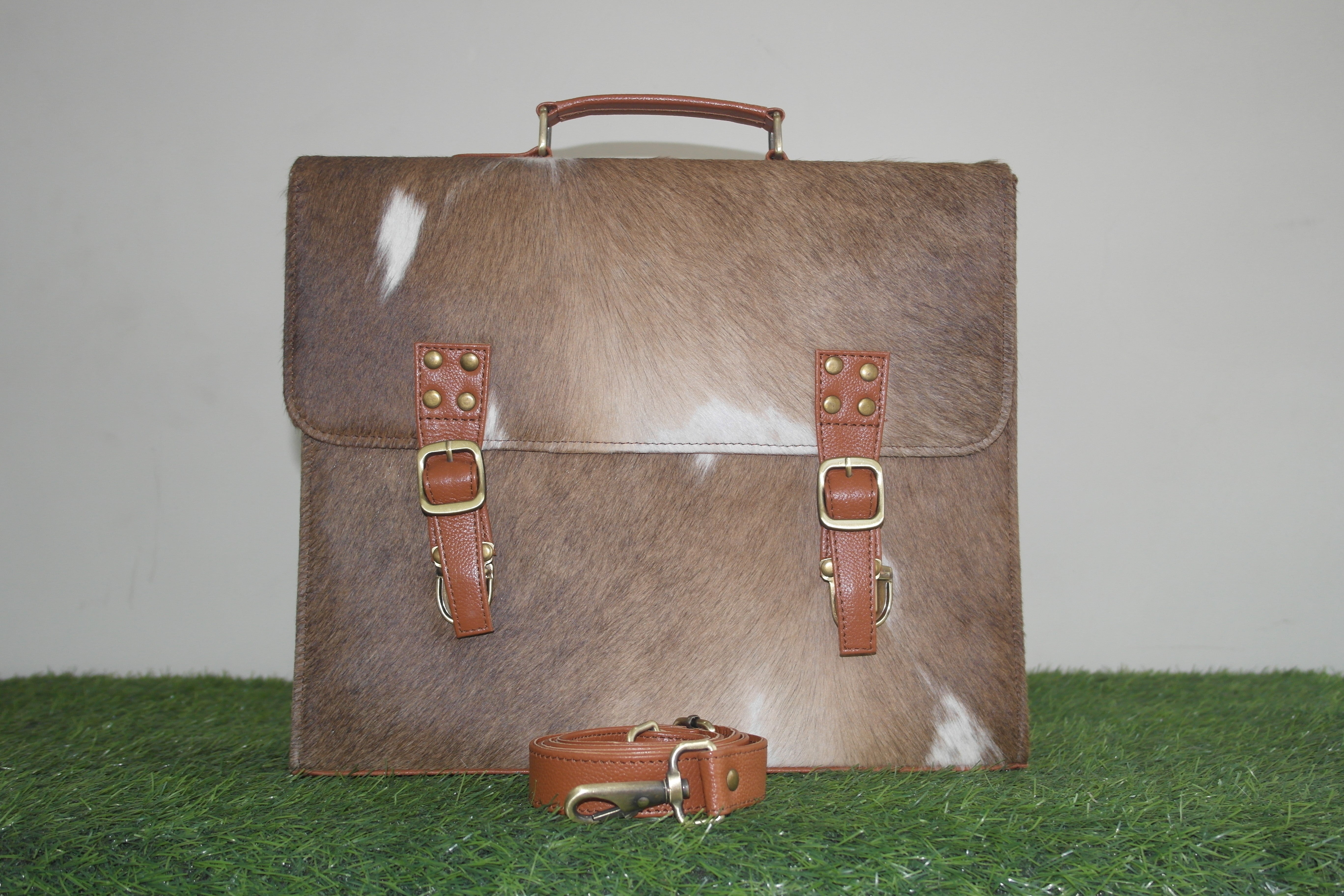 Cowhide Hairon Laptop/Hand Bag