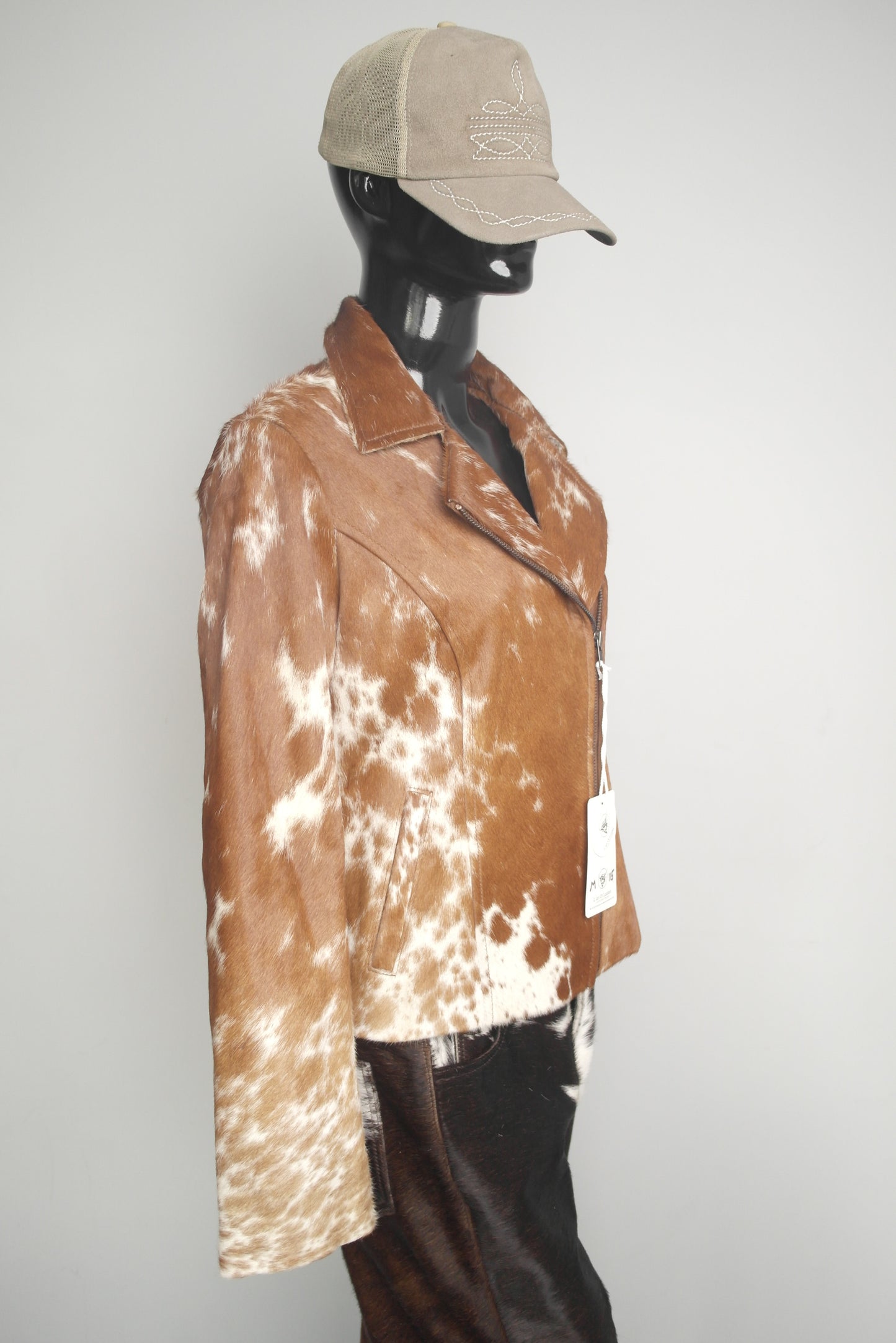 Western Chic Cowhide Hair on Hide Leather Jacket