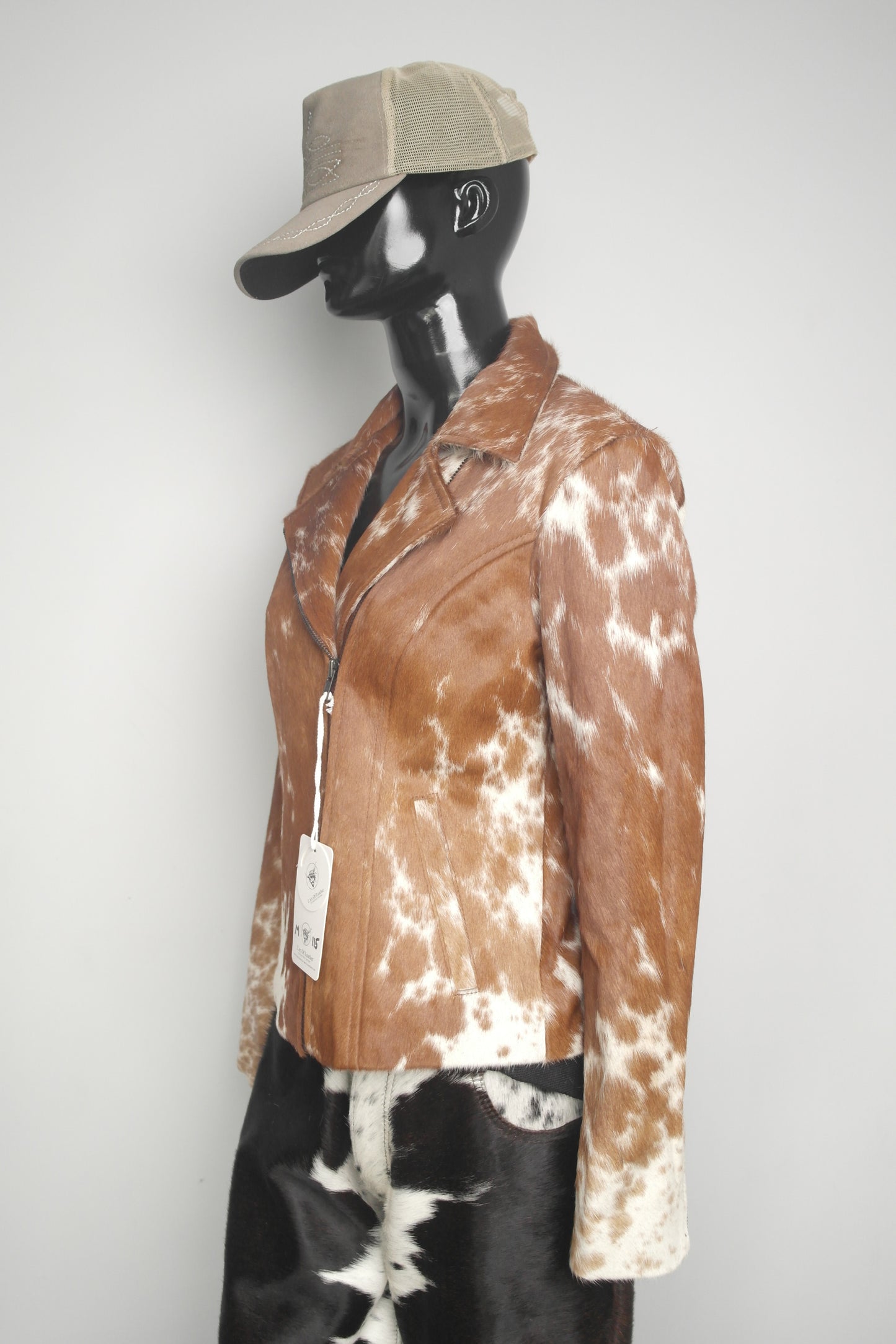 Western Chic Cowhide Hair on Hide Leather Jacket