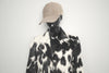 Black and white cowhide leather jacket