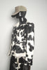 Black and white cowhide leather jacket