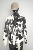 Black and white cowhide leather jacket