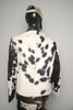 Black and white cowhide leather jacket