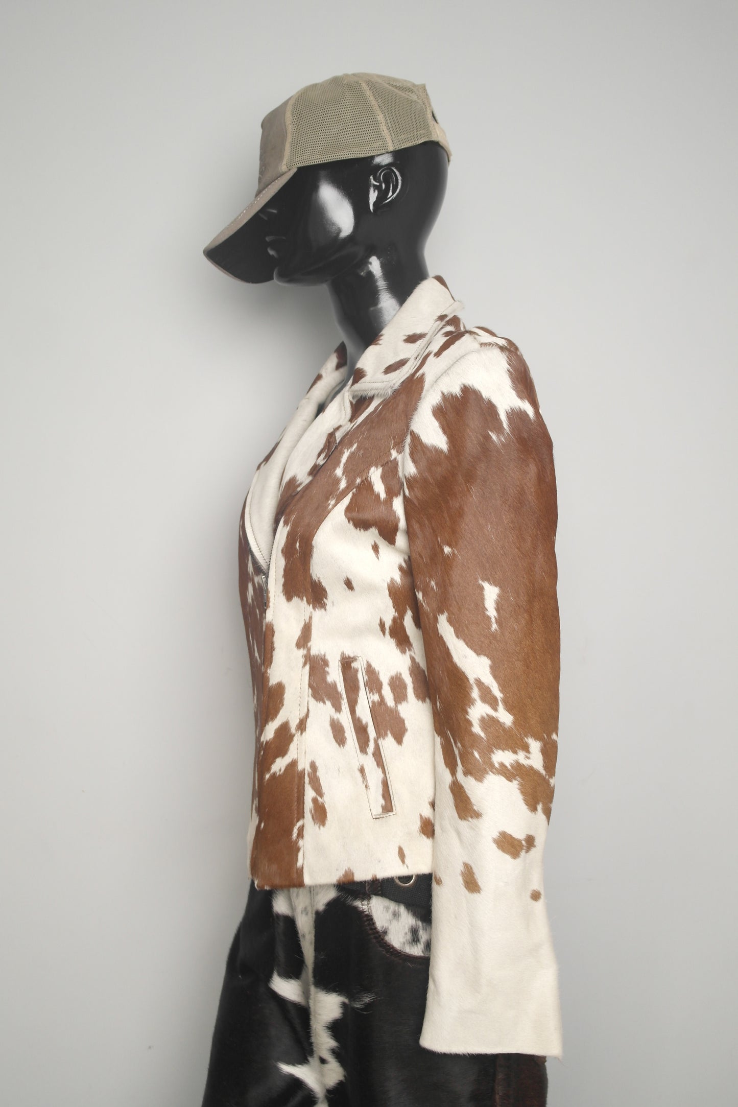 Western Chic Cowhide Hair on Hide Leather Jacket