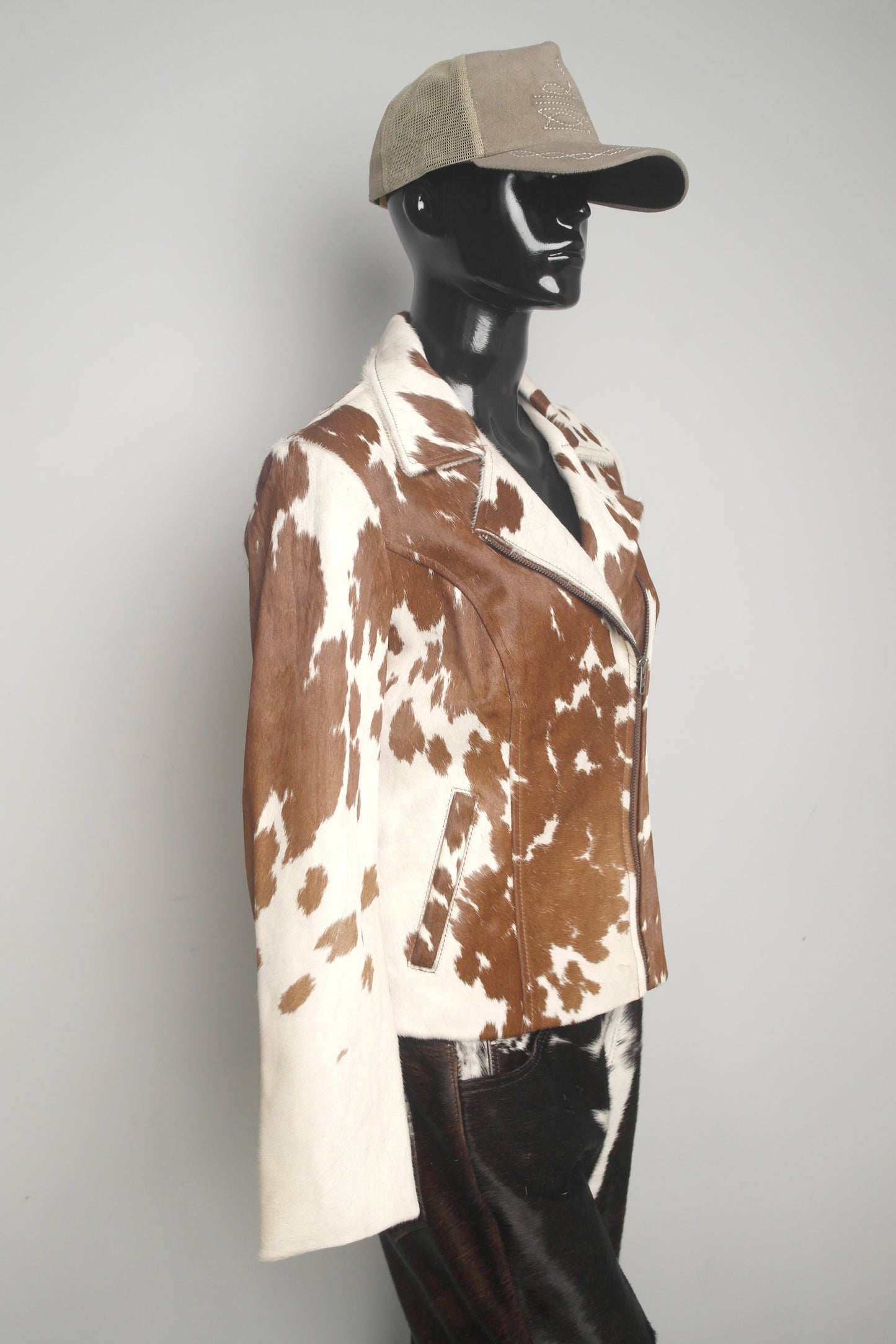 Western Chic Cowhide Hair on Hide Leather Jacket