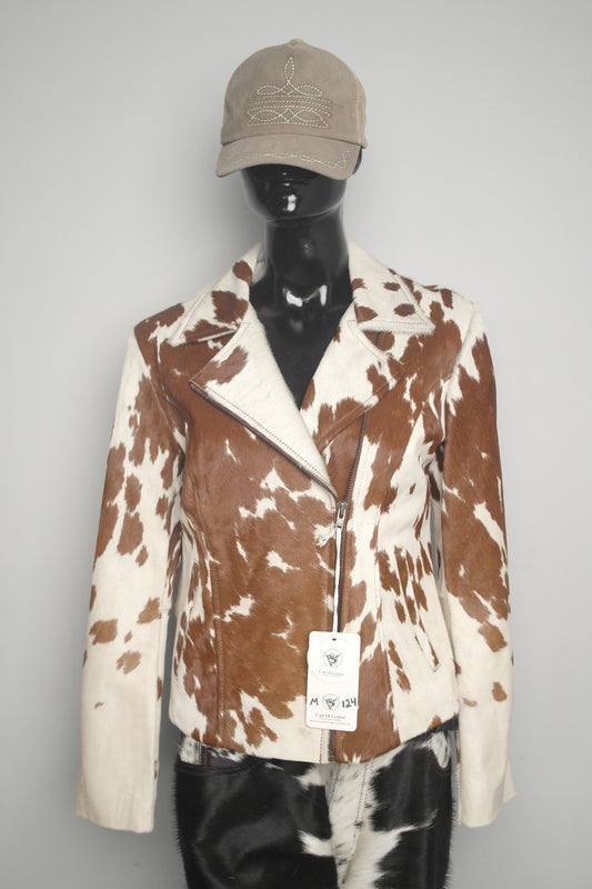 Western Chic Cowhide Hair on Hide Leather Jacket