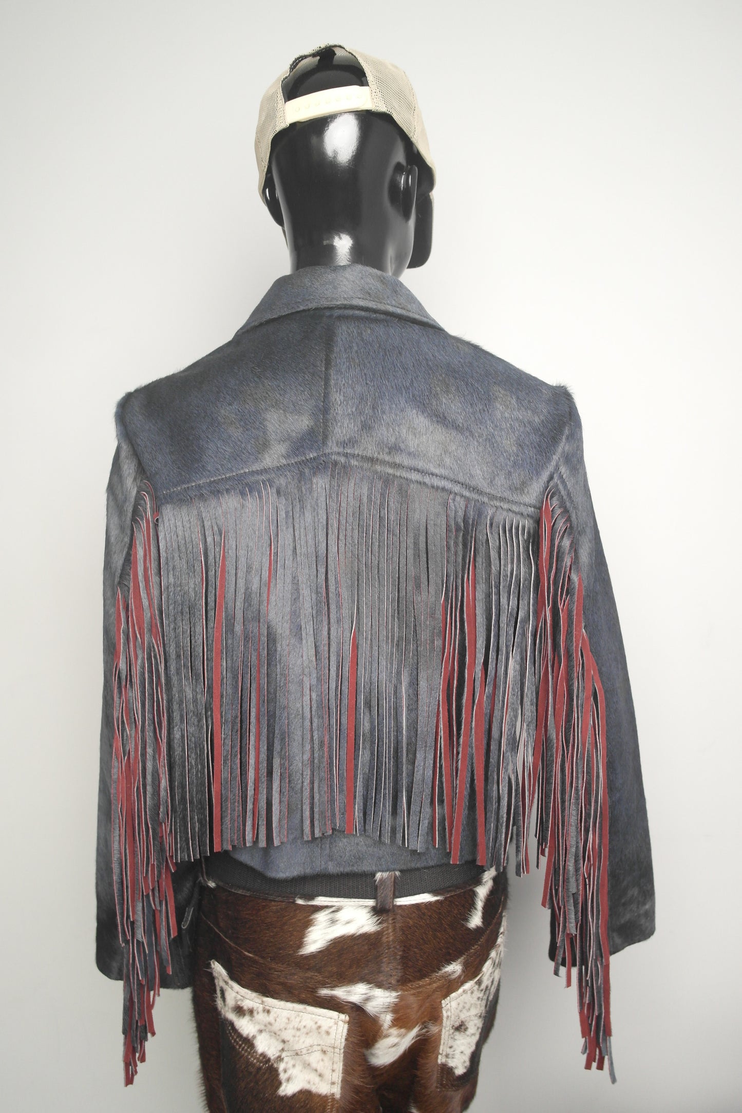 Cowhide Hair-on-Hide Fringed Jacket for Women - Western Chic