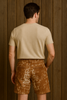Cowhide shorts Men Tan