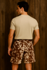 Cowhide shorts Men Brown
