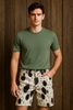 Cowhide shorts Men Black
