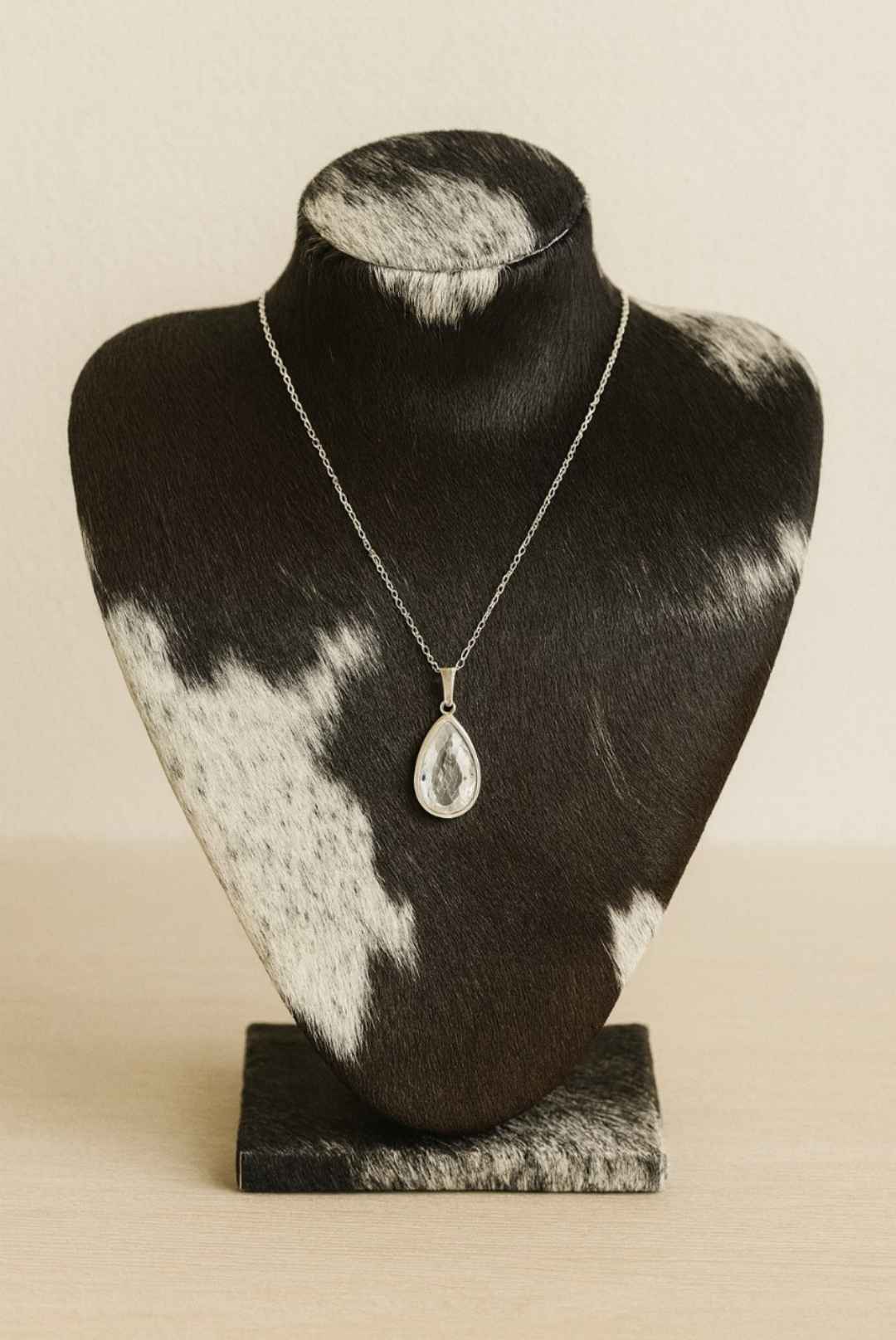 Cowhide Leather Necklace Display