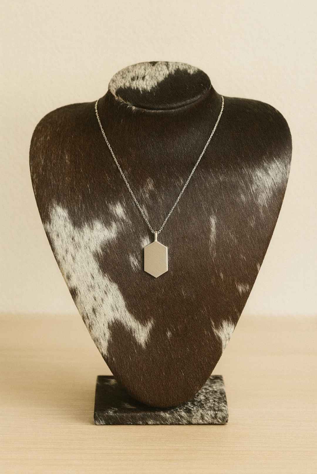 Cowhide Leather Necklace Display