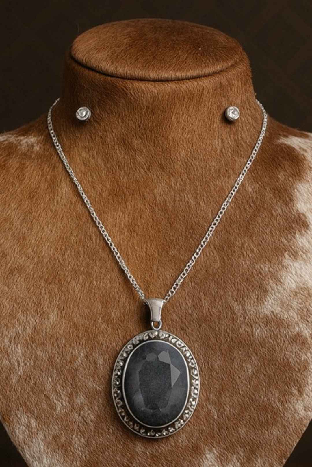 Cowhide Leather Necklace Display