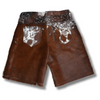 Handcrafted Long Cowhide Shorts – Unique Pattern