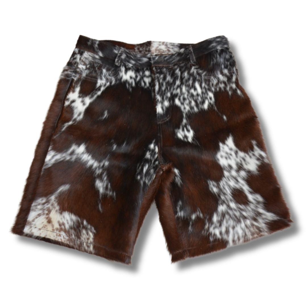 Handcrafted Long Cowhide Shorts – Unique Pattern