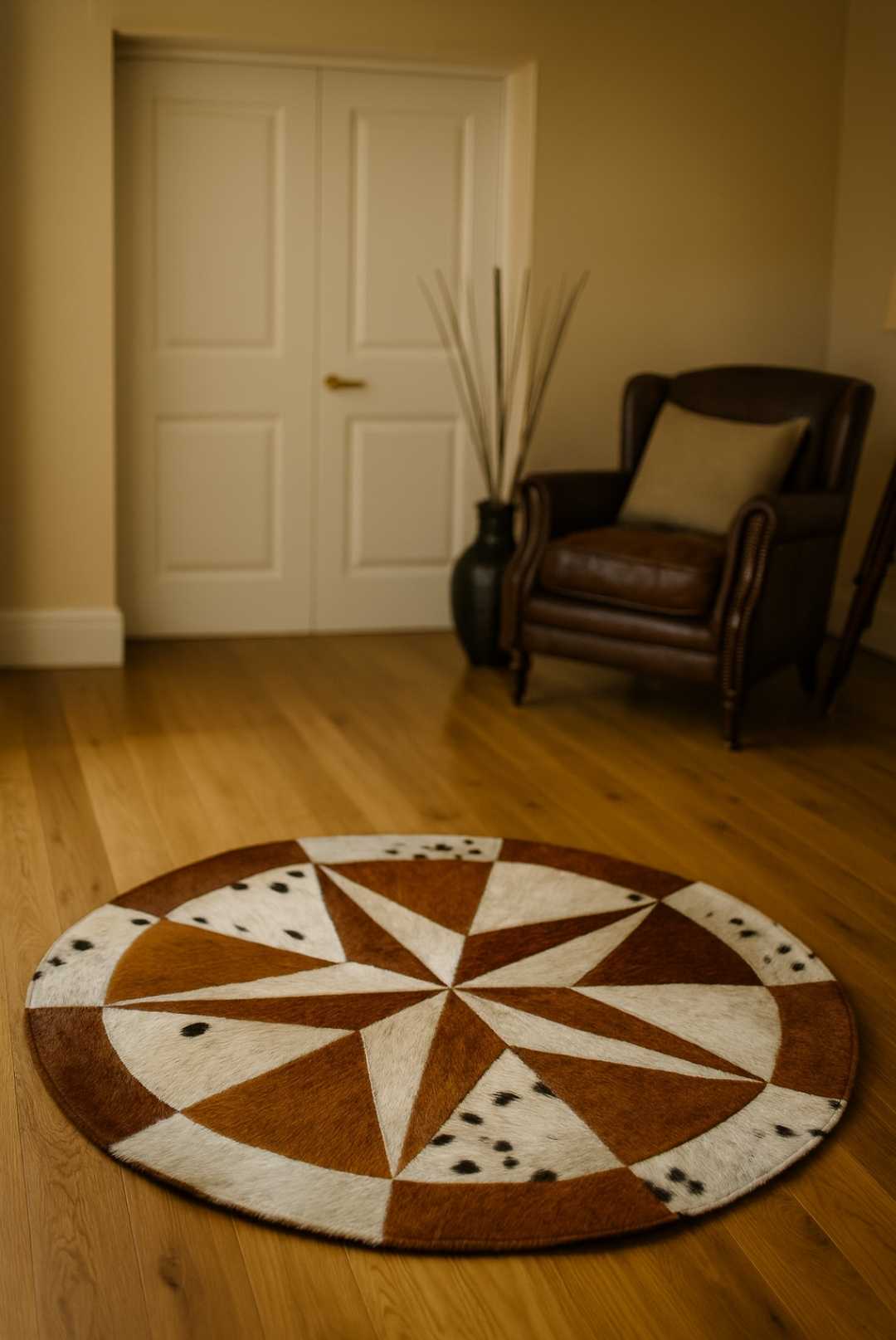 Round Cowhide Rug