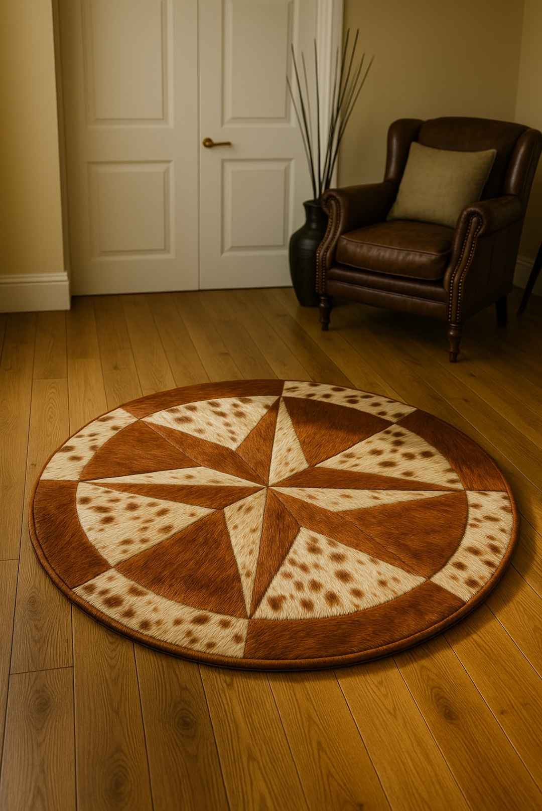 Round Cowhide Rug