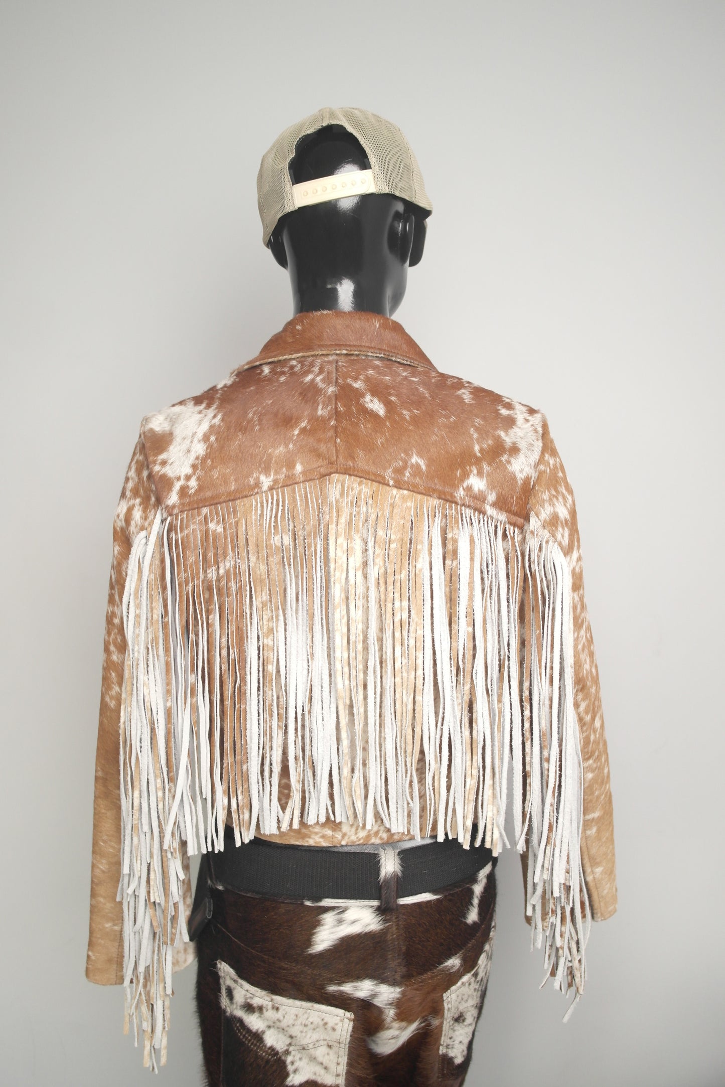 Cowhide Hair-on-Hide Fringe Style Jacket for Women - Western Chic Women's Cowgirl Fringed Leather Jacket