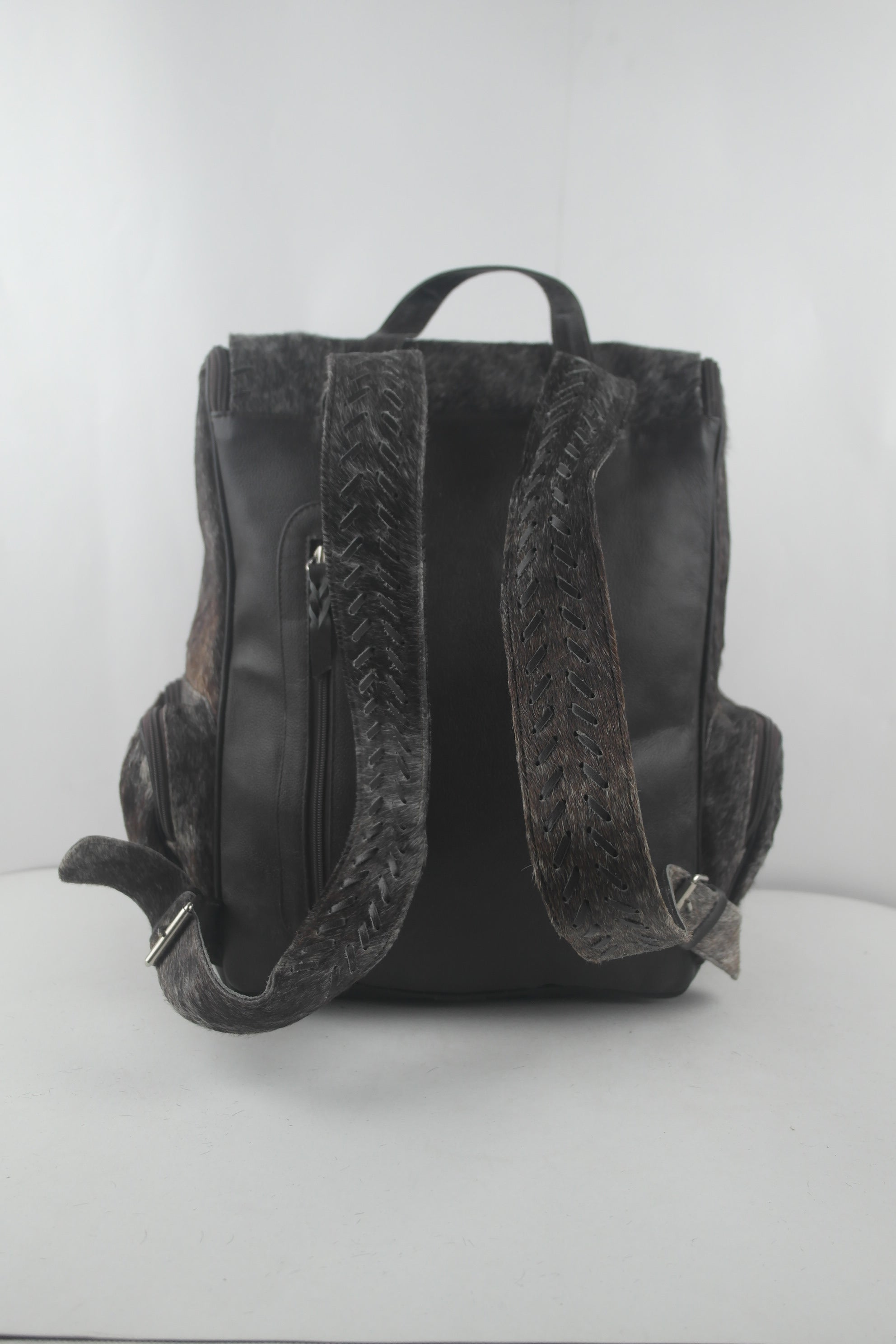 Genuine Leather Cowhide Hair on Backpack