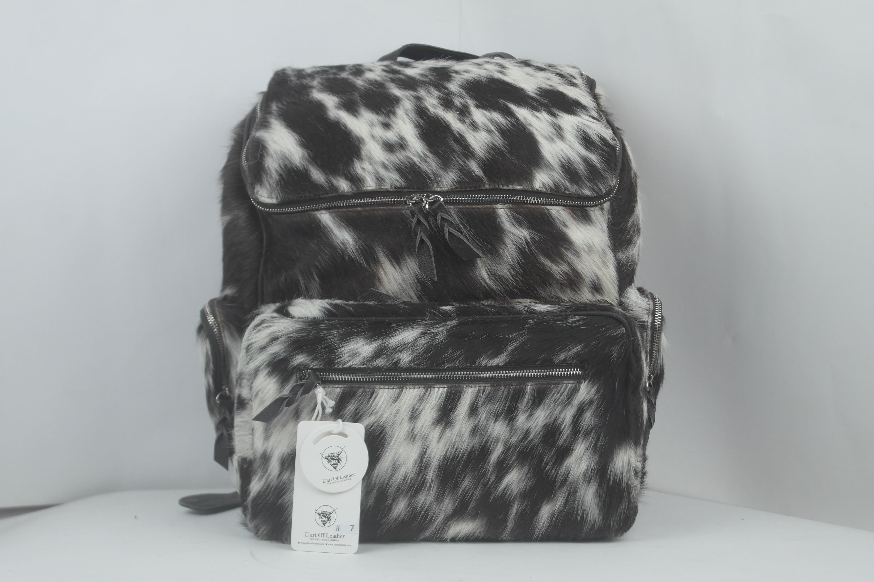 Genuine Hair-On Cowhide Leather Backpack