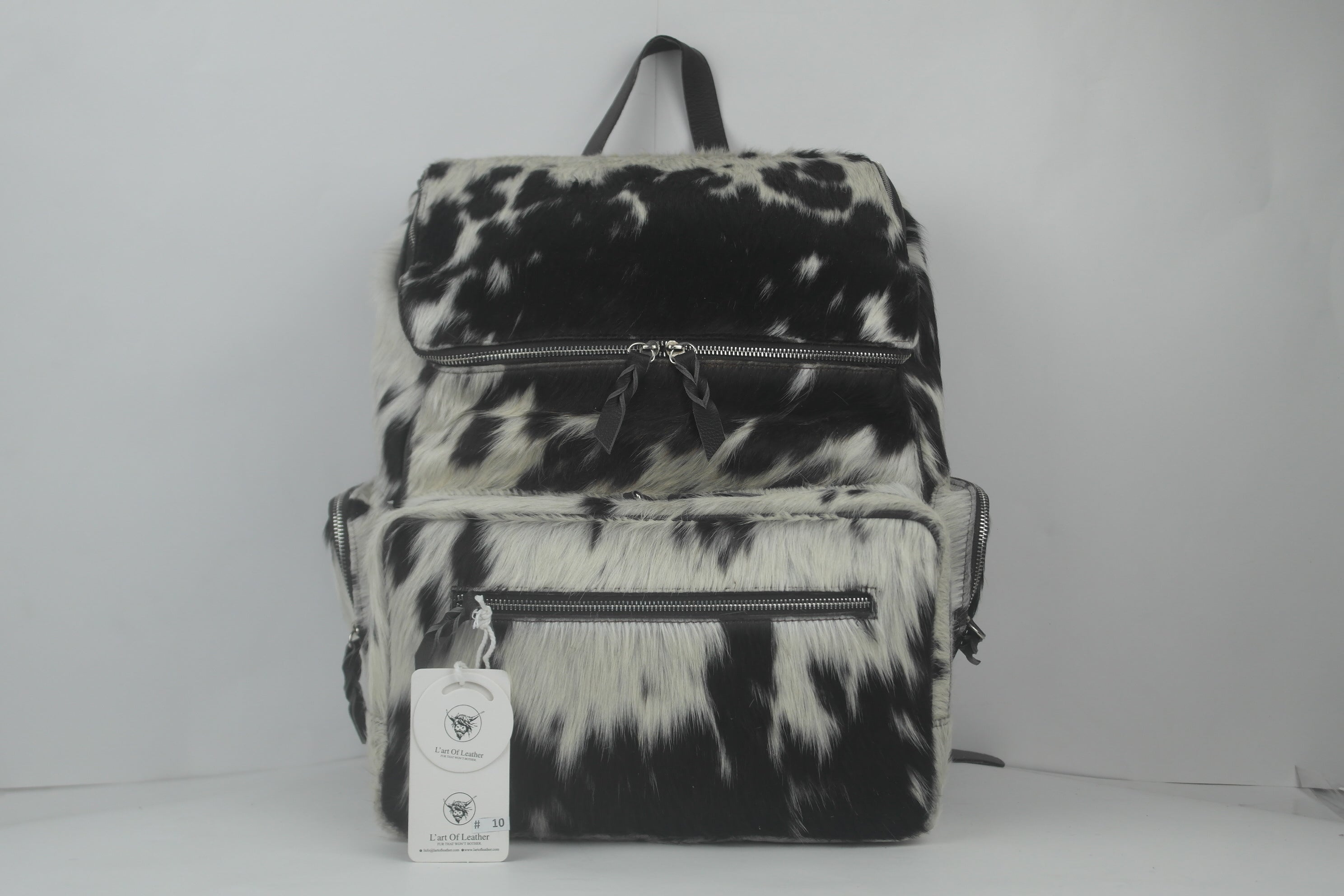 Handmade Hair-On Cowhide Backpack:  Genuine Cowhide Bag for Everyday Use