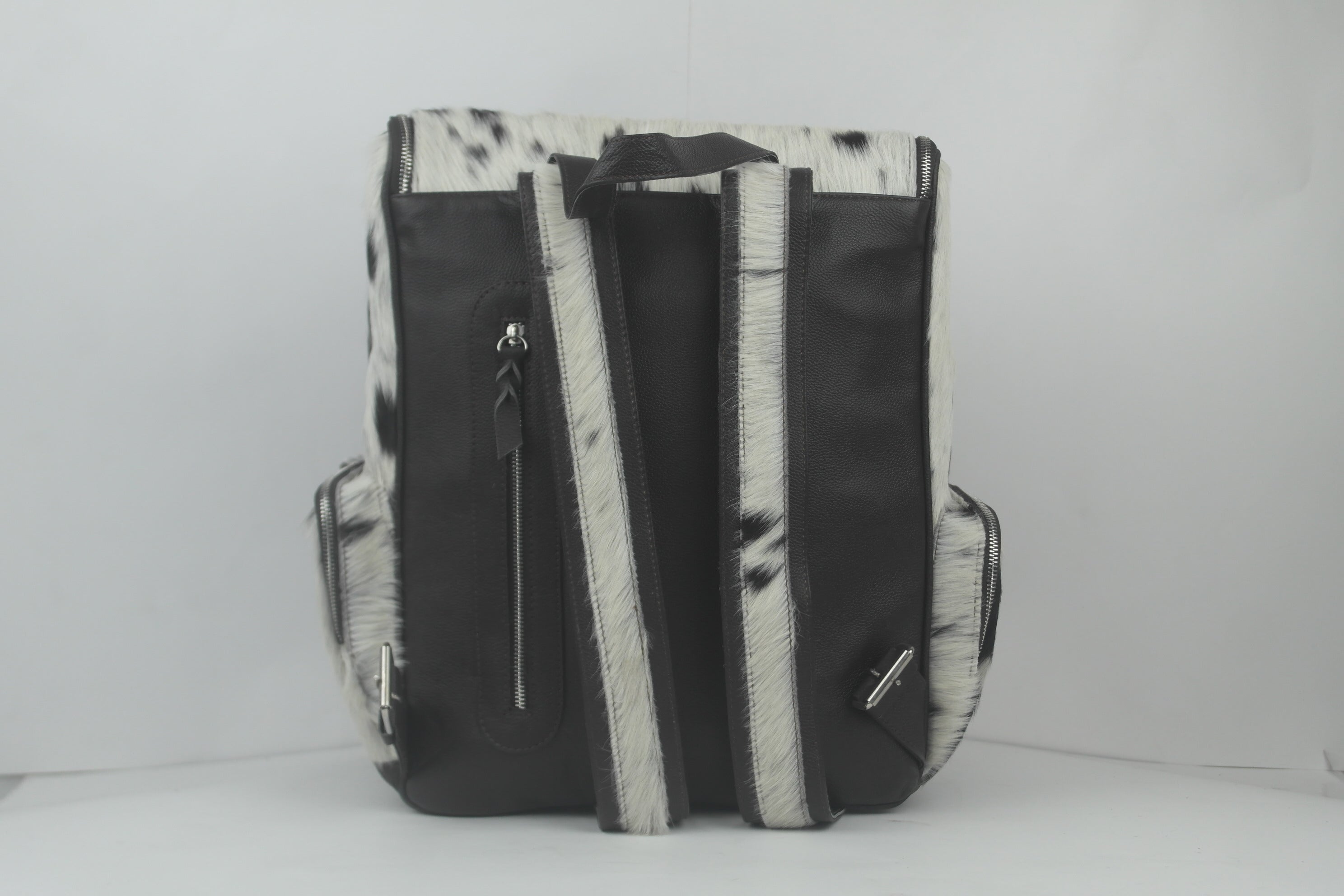 Handmade Hair-On Cowhide Backpack:  Genuine Cowhide Bag for Everyday Use