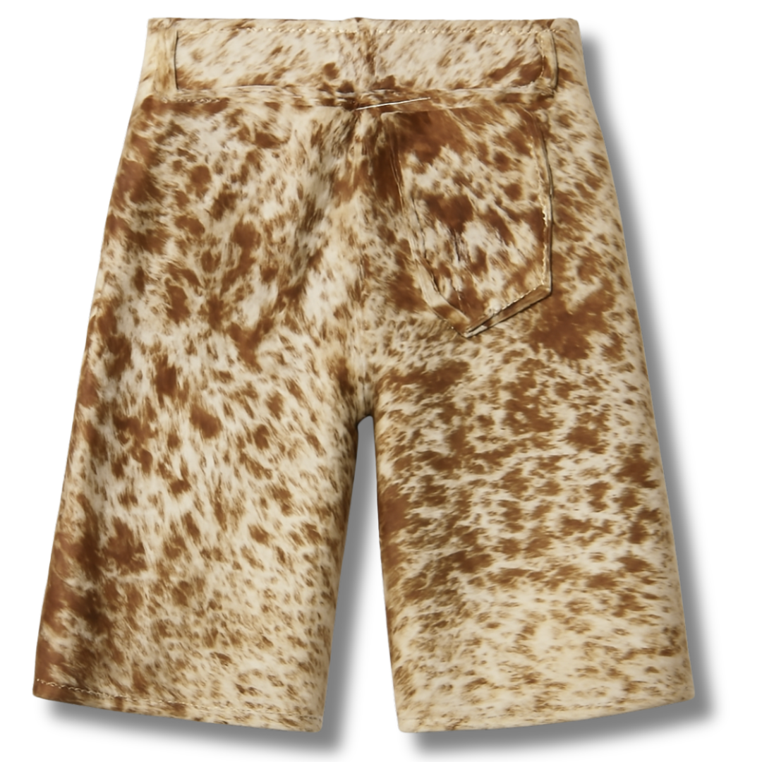 Premium Cowhide Long Shorts – One-of-a-Kind Design