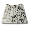 cowhide Mini skirt-handmade skirt-black and white-salt and pepper pattern