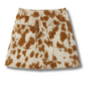 cowhide Mini skirt-handmade skirt-brown and white-salt and pepper pattern