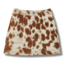 cowhide Mini skirt-handmade skirt-brown and white-salt and pepper pattern