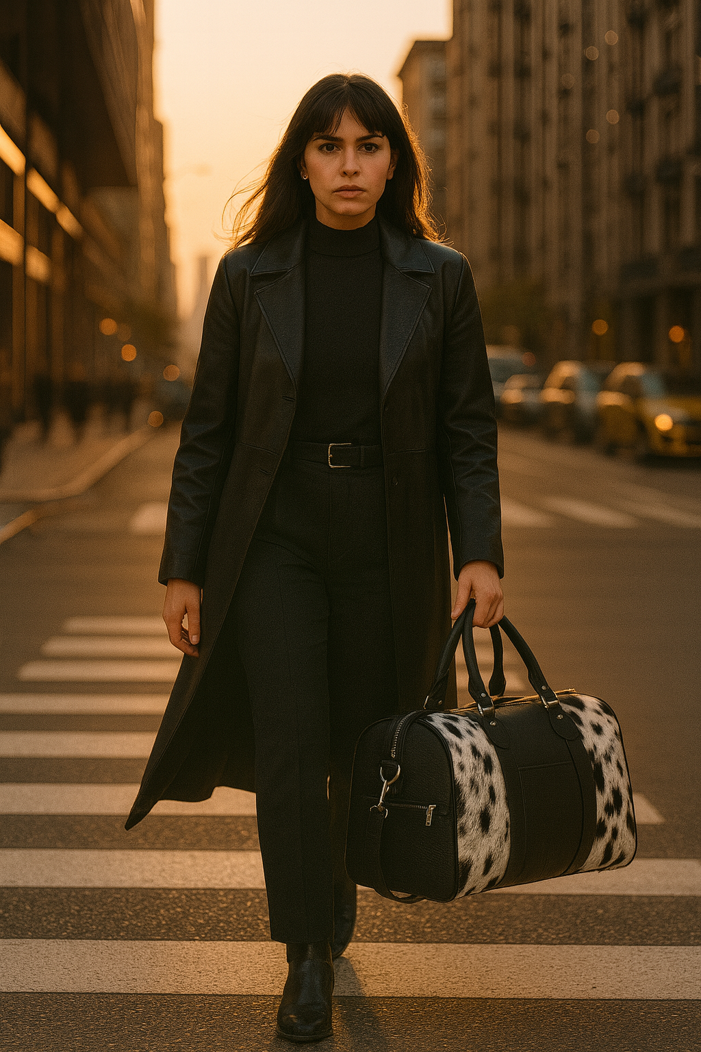 Cowhide Leather Duffle Bag – Handcrafted Weekender