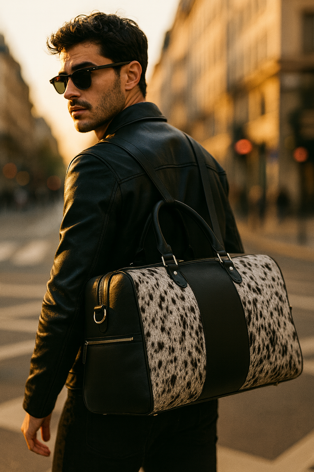 Cowhide Leather Duffle Bag – Handcrafted Weekender