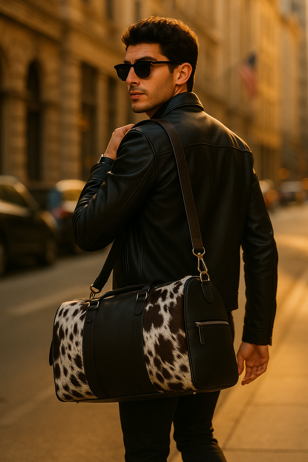 Cowhide Leather Duffle Bag – Handcrafted Weekender