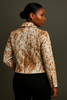 Slim-fit women cowhide biker jacket