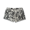 Salt and Pepper cowhide shorts-high waisted - black.