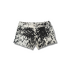 Salt and Pepper cowhide shorts-high waisted - black.