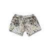 Salt and Pepper cowhide shorts-high waisted - brown.