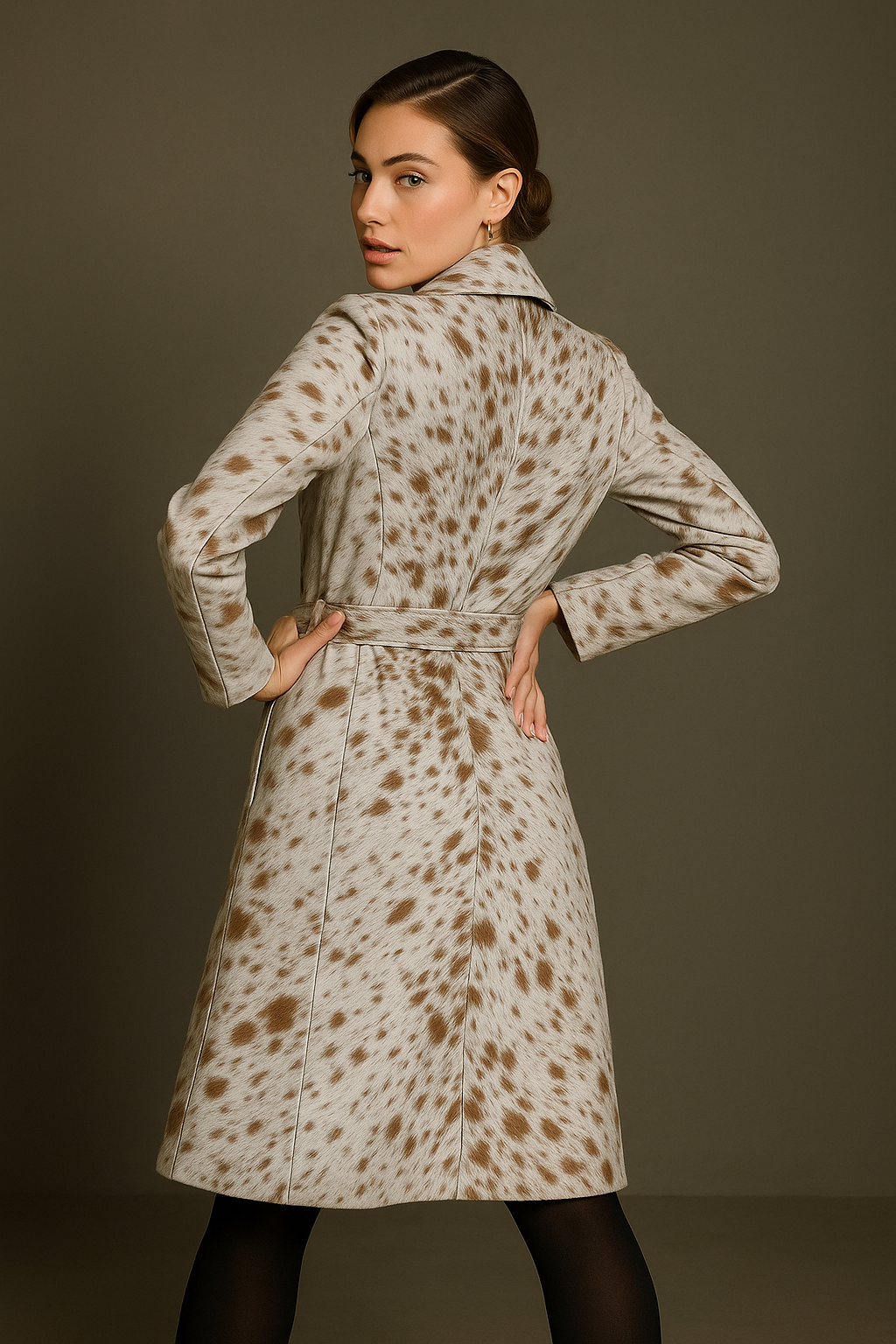 Cowhide Leather Trench Coat – Timeless Western Elegance