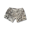 Salt and Pepper cowhide shorts-high waisted - brown.