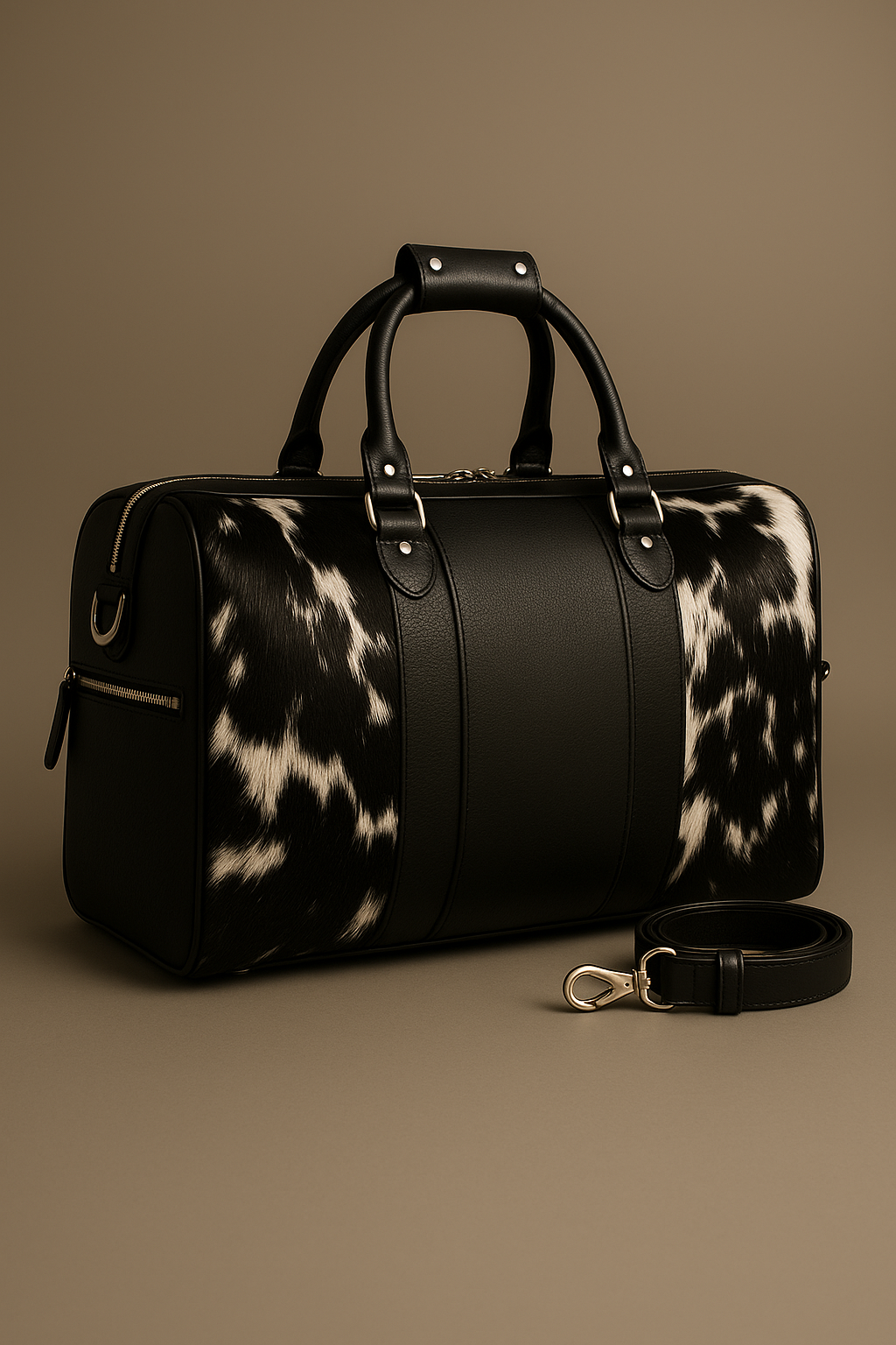 Cowhide Leather Duffle Bag – Luxe Travel Weekender