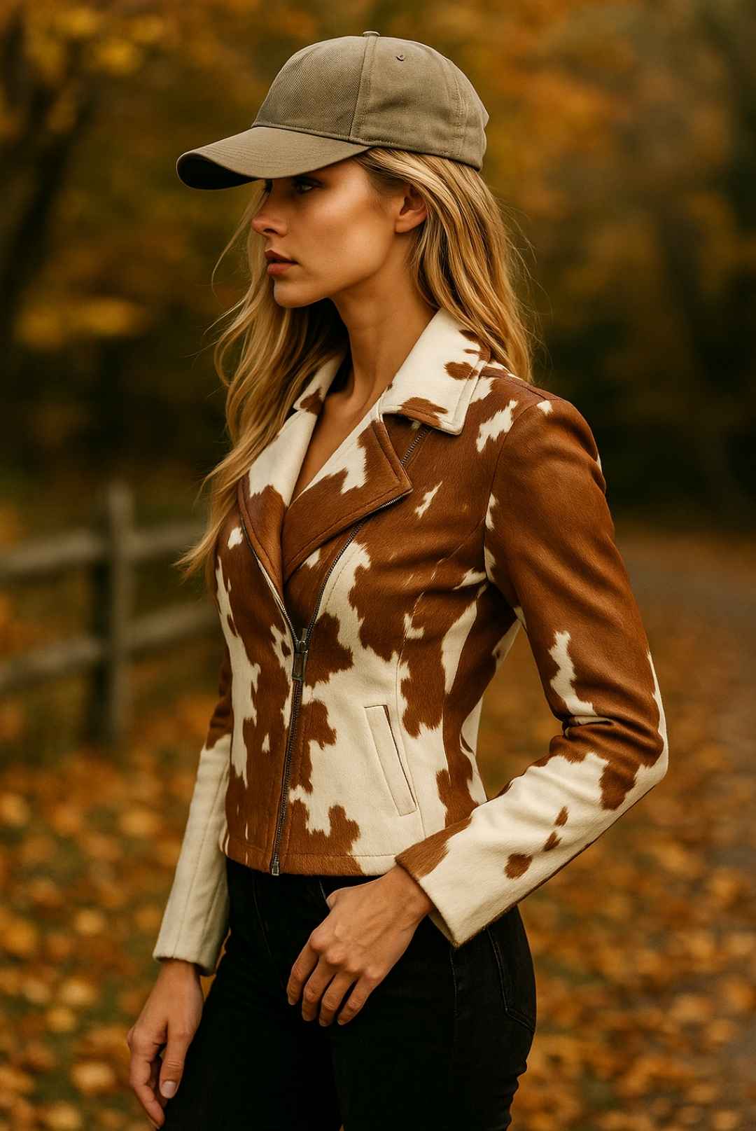 brown leather jacket