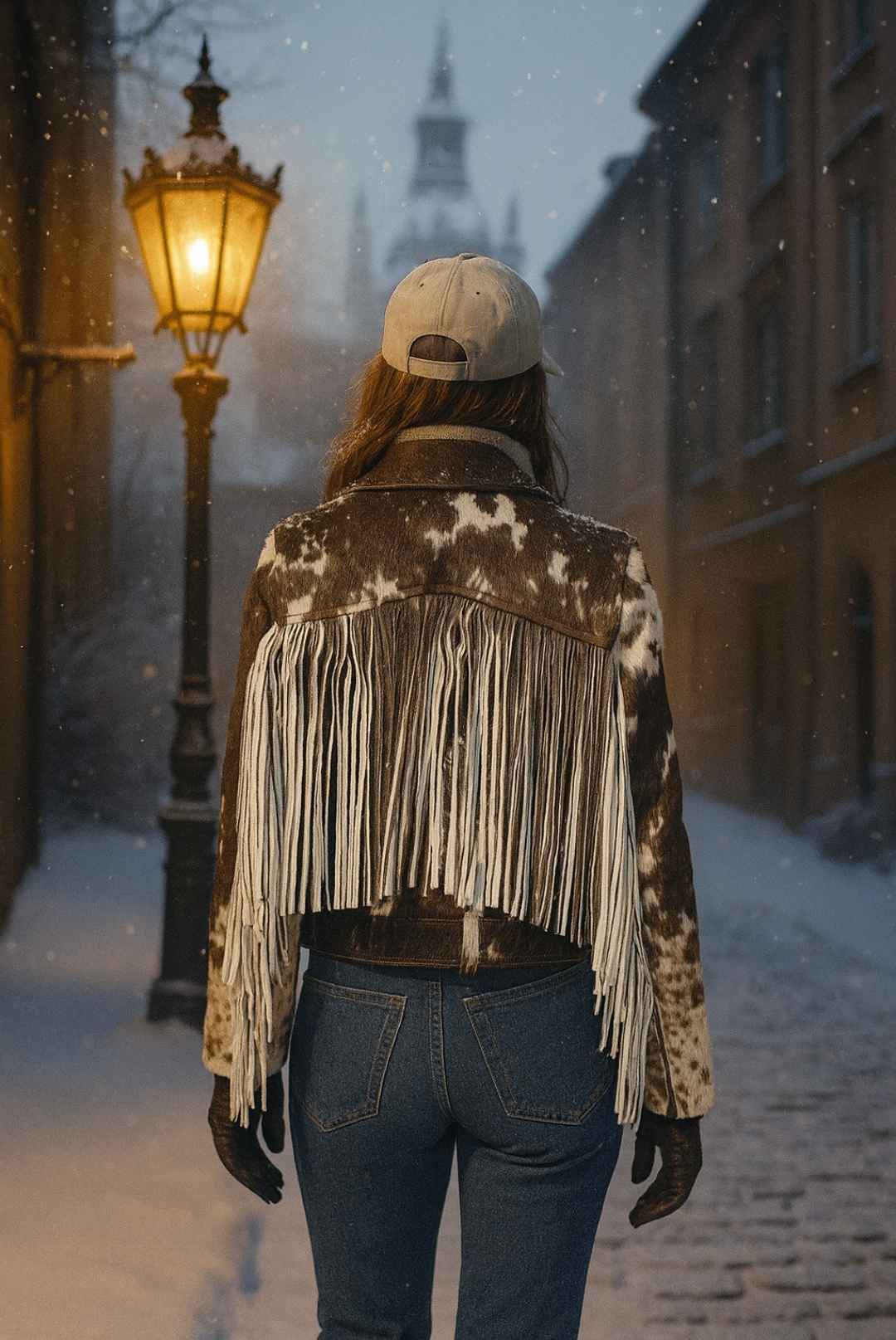 Women Cowhide Fringe Jacket
