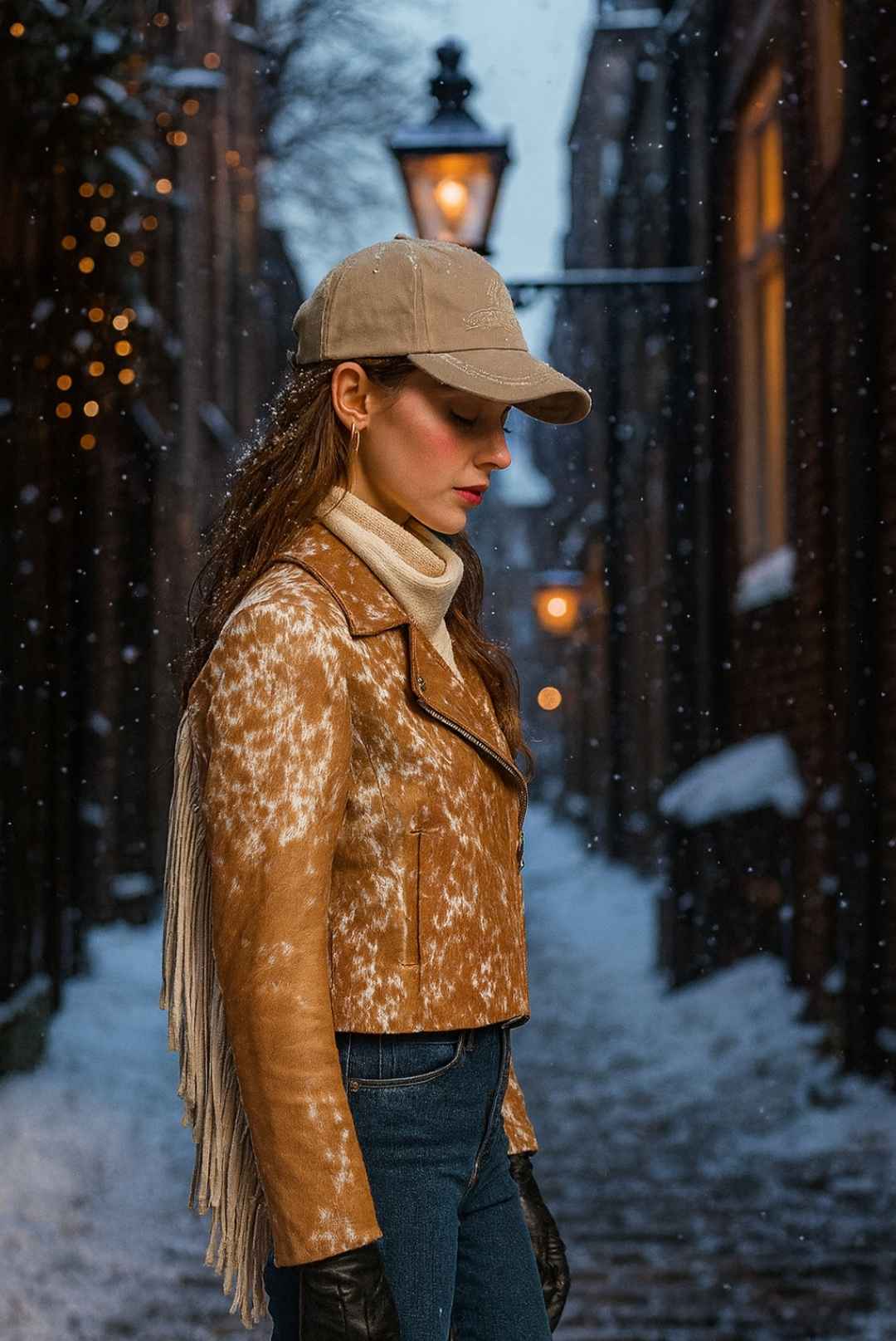 Women Cowhide Fringe Jacket